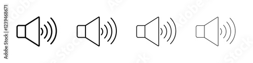 Speaker Icon Outline sign symbol set