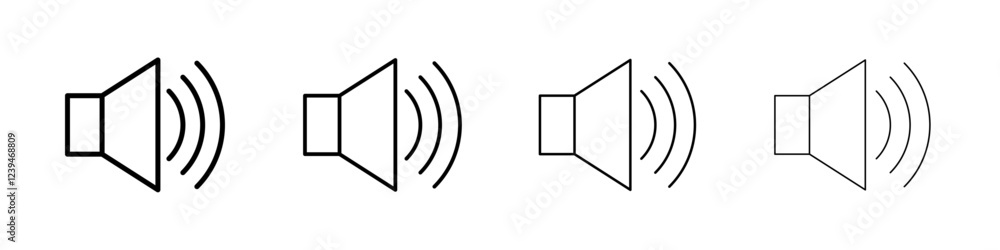 Speaker icon Outline sign symbol set Speaker icon Outline sign symbol set