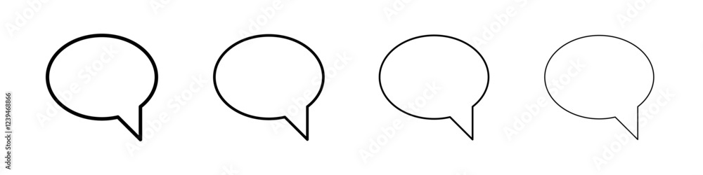 Speech bubble icon Outline sign symbol set Speech bubble icon Outline sign symbol set