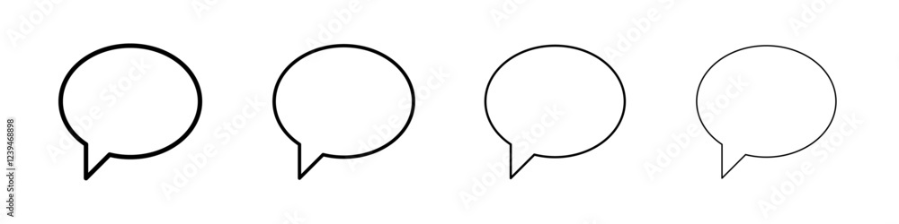Speech Bubble icon Outline sign symbol set Speech Bubble icon Outline sign symbol set