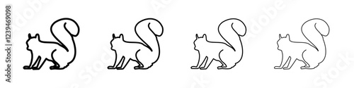 squirrel icon Outline sign symbol set