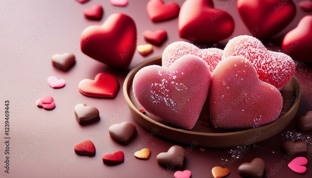 Obraz premium heart shaped treats a valentine s day delight