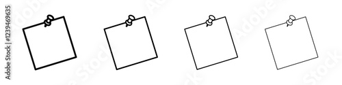 Sticky notes icon Outline sign symbol set