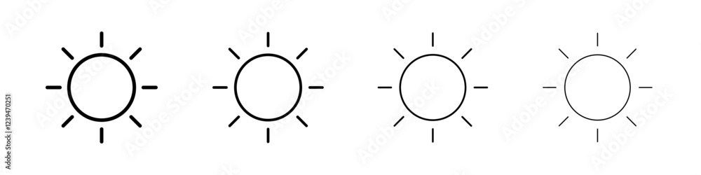Sun icon Flat illustration sign Sun icon Flat illustration sign