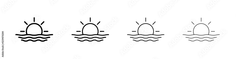 Sunrise icon Flat illustration sign Sunrise icon Flat illustration sign