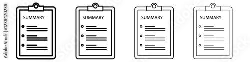 Summary icon Flat illustration sign