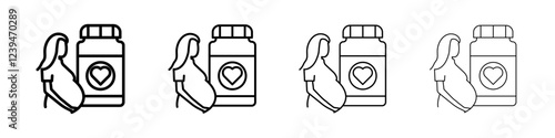 Supplements for pregnant women icon Flat illustration sign
