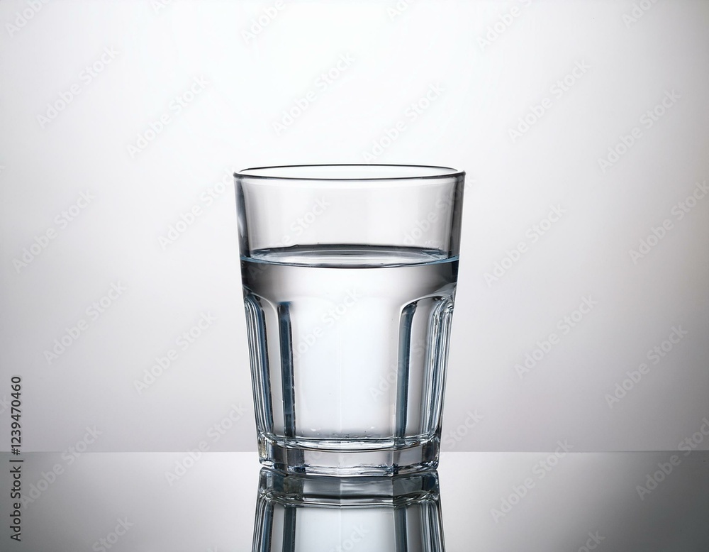 clear glass filled with water against a white background clear glass filled with water against a white background