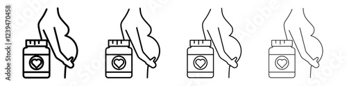 Supplements for pregnant women icon Flat illustration sign