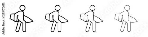 Surfer icon Flat illustration sign