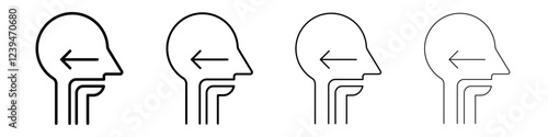 Swallowing reflex icon Flat illustration sign
