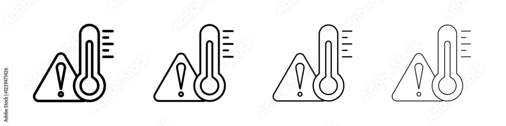 Temperature warning sign icon Flat illustration sign Temperature warning sign icon Flat illustration sign
