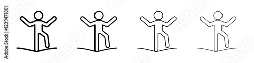 Tightrope walker icon Flat illustration sign