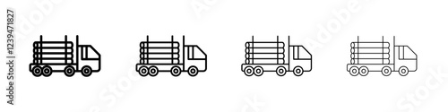 Timber truck icon Flat illustration sign