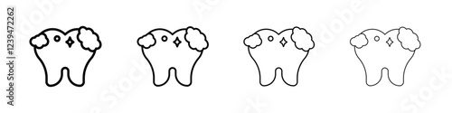 tooth cleaning icon Flat illustration sign