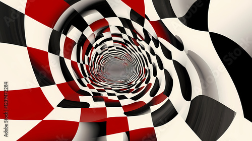 Fototapeta Naklejka Na Ścianę i Meble -  Modern conceptual background with dynamic effect. optical illusion of distortion of space. contemporary pattern. 3d elegant design for design. Distortion and Abstraction. Illustration