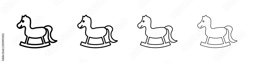 Toy horse rocking chair icon Flat illustration sign Toy horse rocking chair icon Flat illustration sign