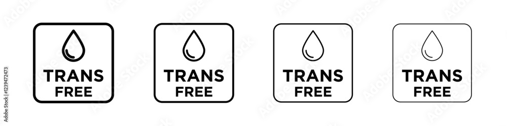 Trans fat free icon Flat illustration sign Trans fat free icon Flat illustration sign
