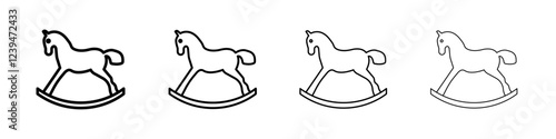 Toy horse rocking chair icon Flat illustration sign