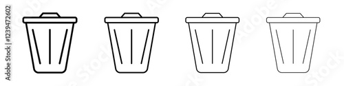 Trash icon Flat illustration sign