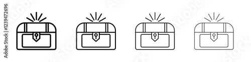 Treasure chest icon Flat illustration sign