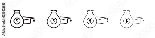 tuition fee icon Flat illustration sign