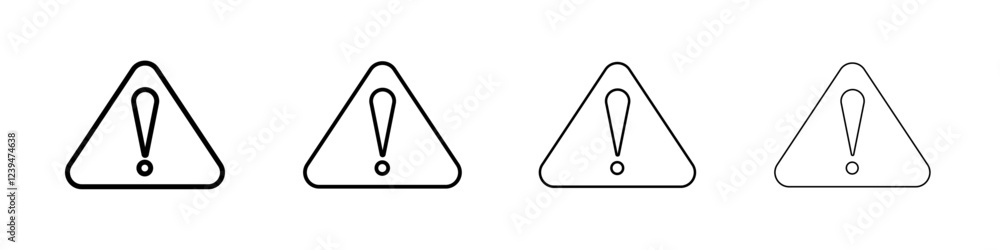 Warning triangle icon Flat illustration sign Warning triangle icon Flat illustration sign