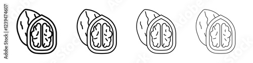 Walnut icon Flat illustration sign
