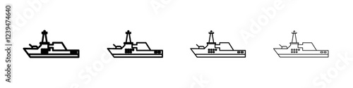 Warship icon Flat illustration sign