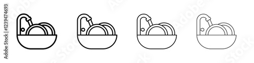 Washing plate icon Flat illustration sign