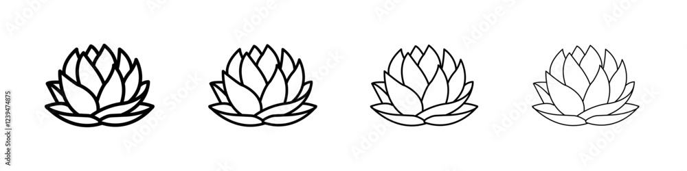 Fototapeta premium Water lily icon Flat illustration sign