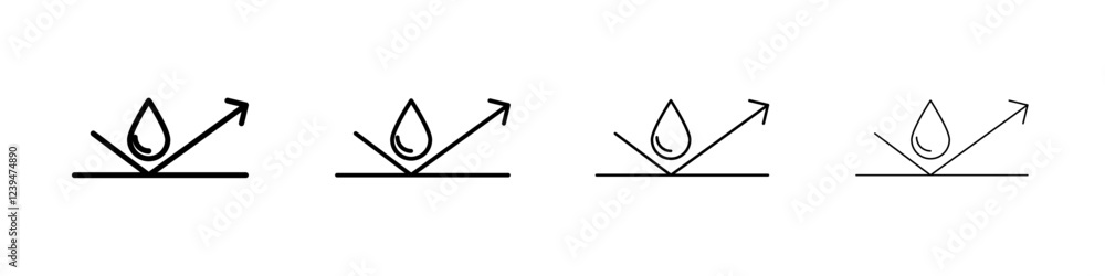Water repellent surface icon Flat illustration sign Water repellent surface icon Flat illustration sign