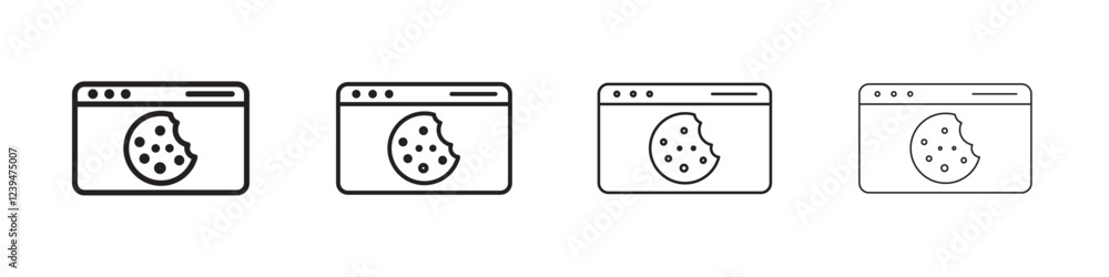 Web Cookies icon Flat illustration sign Web Cookies icon Flat illustration sign