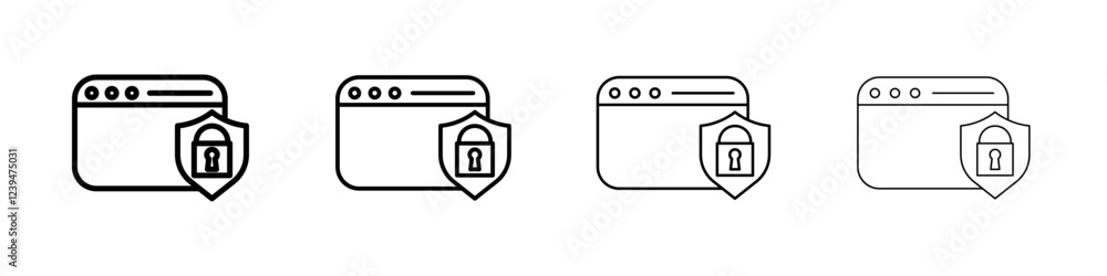 Fototapeta premium Web Security icon Flat illustration sign