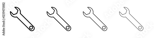 Wrench icon Flat illustration sign