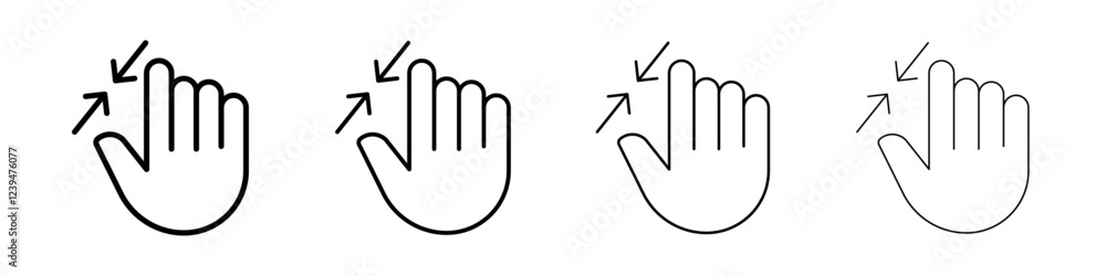 Fototapeta premium Zoom Gesture icon Flat illustration sign