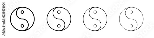 Yin yung icon Flat illustration sign