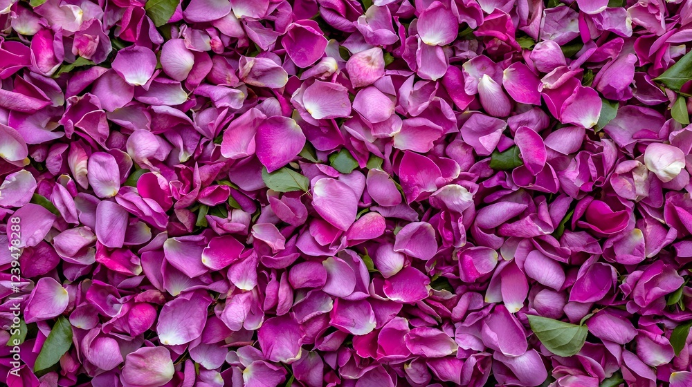 Fototapeta premium Vibrant Pink Rose Petals Spread Across a Soft Floral Background