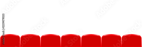 Movie theater hall with seat rows for audience and cinema projector. Vector