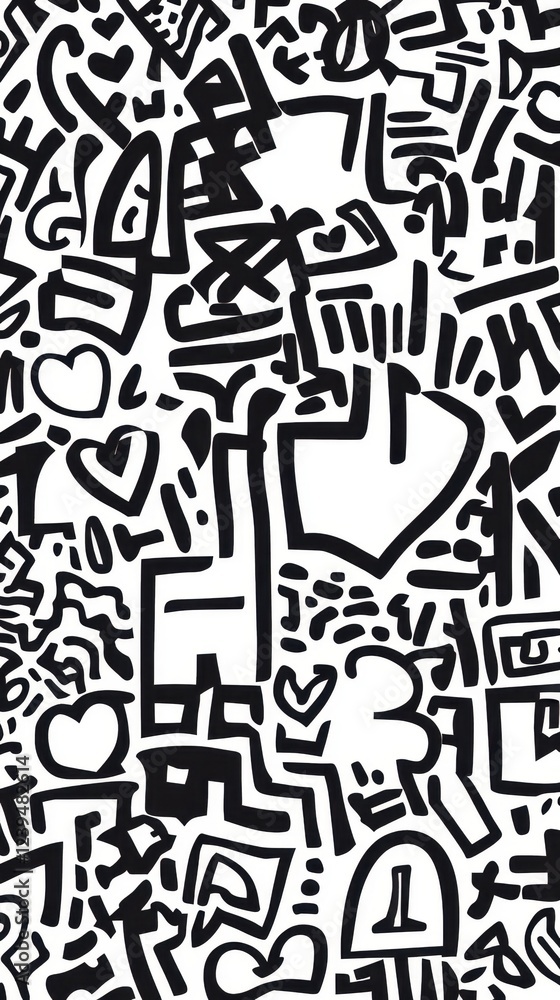 Obraz premium Intricate black and white abstract patterns showcasing dynamic lines and shapes 
