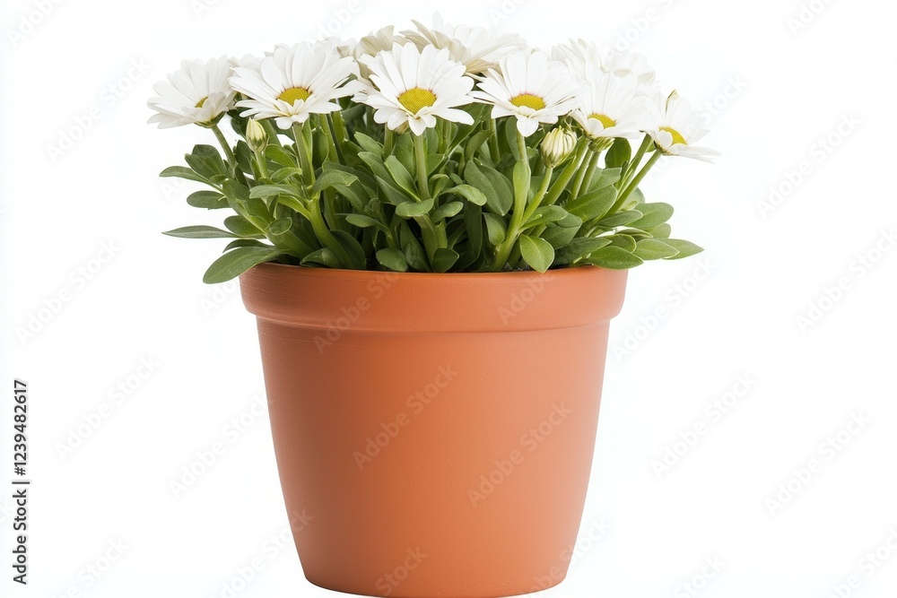 Small pot with a white flower in it Small pot with a white flower in it