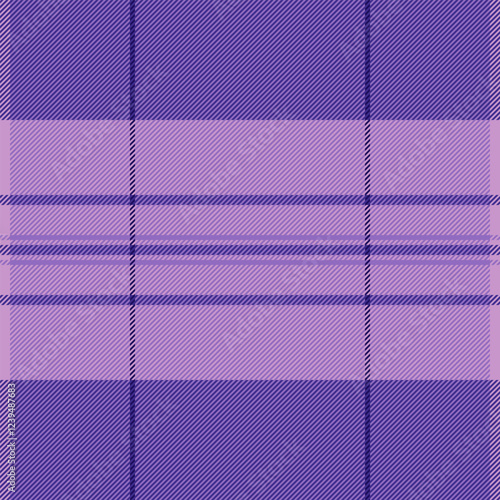 Collection textile fabric plaid, poncho check tartan background. Performance seamless vector pattern texture in violet and indigo colors.
