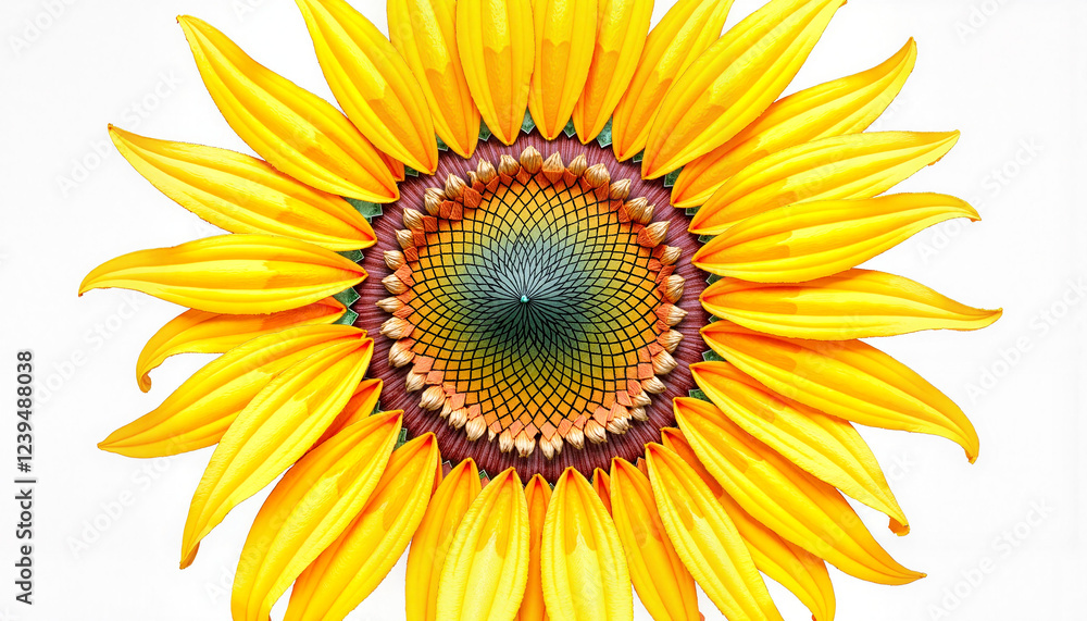 Fototapeta premium Sunflower with vibrant yellow petals and intricate center