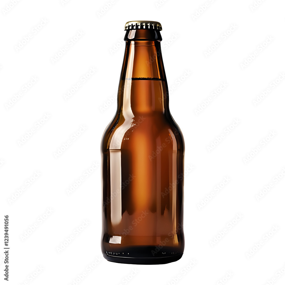 Amber Brown Glass Beer Bottle On Transparent Background Amber Brown Glass Beer Bottle On Transparent Background