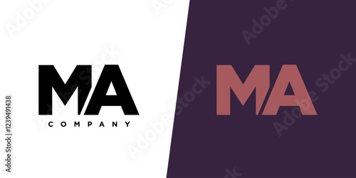 Letter M and A, MA logo design template. Minimal monogram initial based logotype.