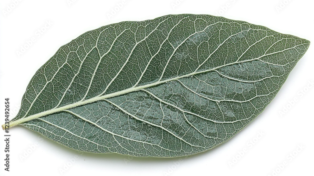 Obraz premium A Single Green Leaf Isolated On White Background