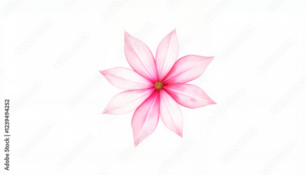 Obraz premium Pink magnolia flower on white background