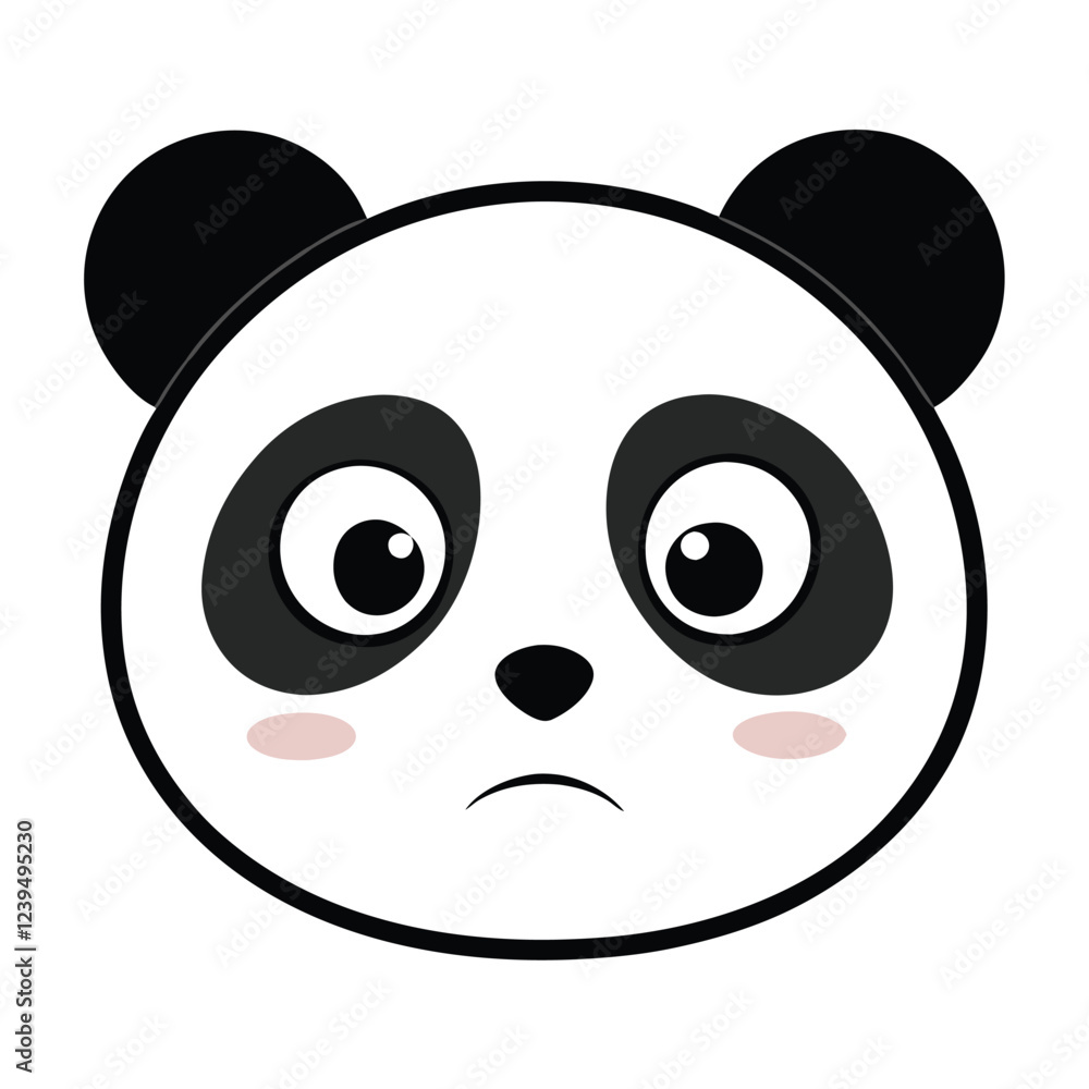 Panda head sad face vector art illustration Panda head sad face vector art illustration