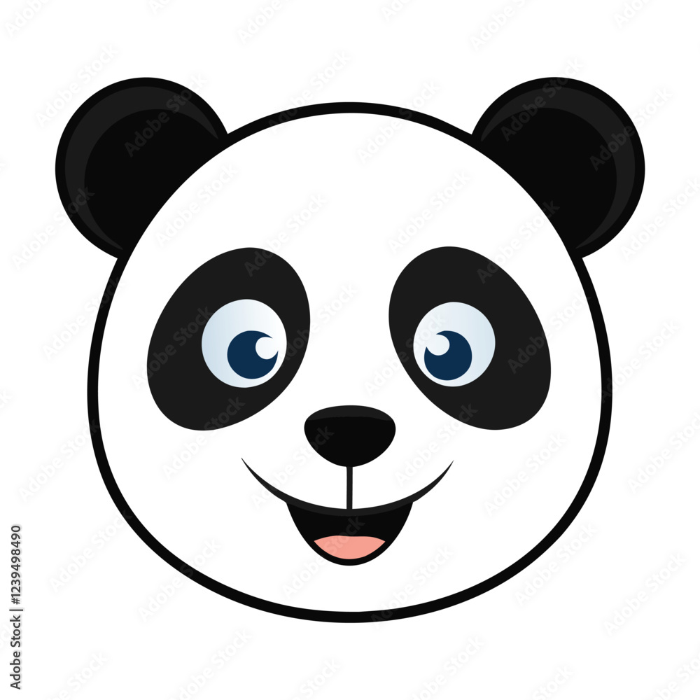 Panda head smiling face vector art illustration Panda head smiling face vector art illustration