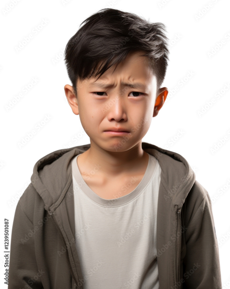 PNG Young chinese boy crying portrait worried. PNG Young chinese boy crying portrait worried.